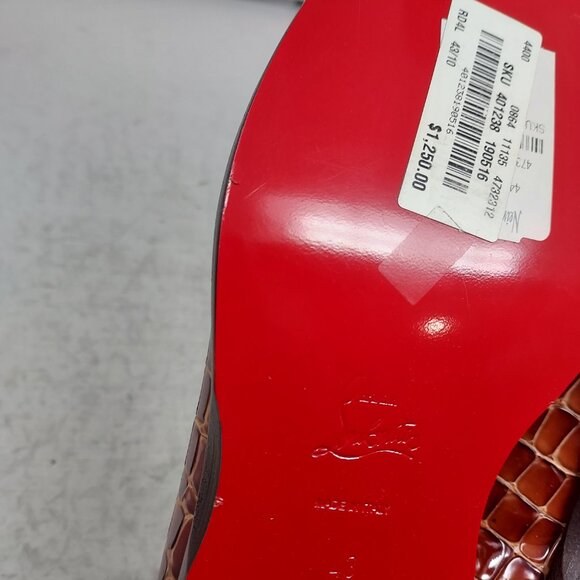 Christian Louboutin Brown Chambelimoc Ali Crocodile MENS Loafer - Picture 5 of 12